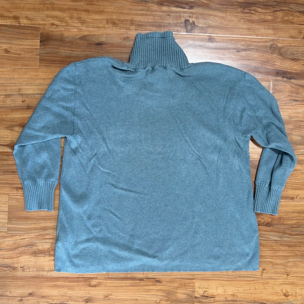 Eddie Bauer Women's Turtleneck Sweater Pullover Knit Long Sleeve Grey Blue 3X - Picture 4 of 4